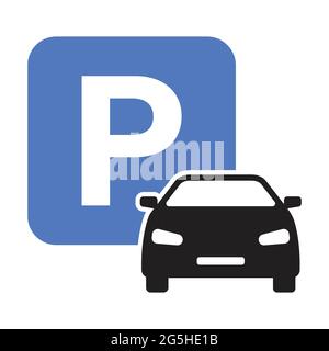 Vecteur d'icône de parking pour la conception graphique, le logo, le site Web, les médias sociaux, l'application mobile, illustration de l'interface utilisateur Illustration de Vecteur