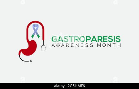 Modèle de bannière vectorielle du mois de sensibilisation à la gastroparésie observé le mois d'août Illustration de Vecteur