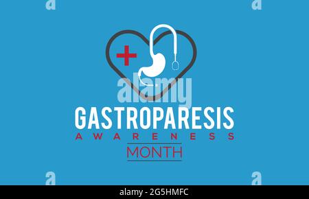 Modèle de bannière vectorielle du mois de sensibilisation à la gastroparésie observé le mois d'août Illustration de Vecteur