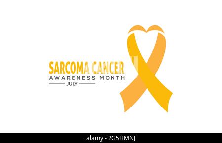 Sarcome concept de bannière du mois de sensibilisation au cancer observé chaque mois de juillet. Formation sur le cancer du sarcome, bannière, affiche, modèle de campagne de sensibilisation aux cartes. Illustration de Vecteur