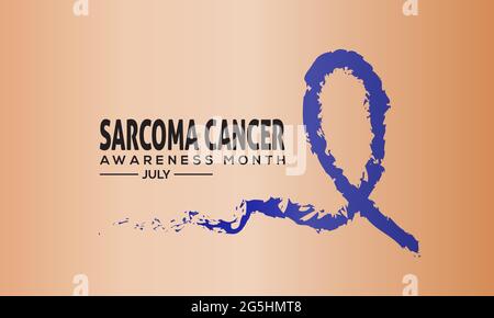 Sarcome concept de bannière du mois de sensibilisation au cancer observé chaque mois de juillet. Formation sur le cancer du sarcome, bannière, affiche, modèle de campagne de sensibilisation aux cartes. Illustration de Vecteur