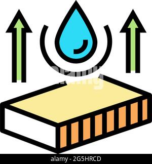 hydrophobicité laine minérale couleur icône illustration vectorielle Illustration de Vecteur