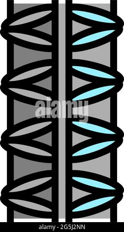 illustration vectorielle de l'icône de couleur de barre d'armature en acier Illustration de Vecteur