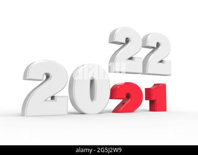 Bonne année 2022 - Illustration 3D Banque D'Images