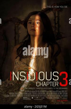 Insidieux: Chapitre 3 (2013) dirigé par James WAN et avec Patrick Wilson, Rose Byrne et Barbara Hershey. Prequel révélant comment le doué psychique Elise Rainier a utilisé sa capacité à contacter les morts pour aider une adolescente qui a été ciblée par une entité surnaturelle dangereuse. Banque D'Images