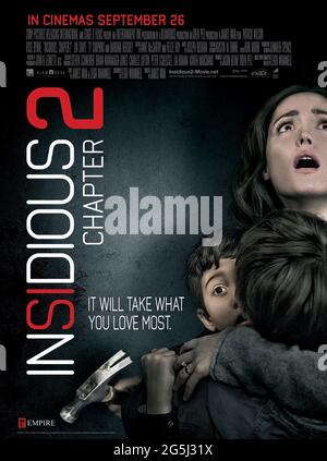 Insidieux: Chapitre 2 (2013) dirigé par James WAN et avec Patrick Wilson, Rose Byrne et Barbara Hershey. Les Lamberts croient qu'ils ont vaincu les esprits qui ont hanté leur famille, mais ils découvrent rapidement que le mal n'est pas battu aussi facilement. Banque D'Images