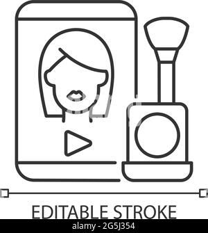 Créer des vidéos de tutoriel icône linéaire Illustration de Vecteur
