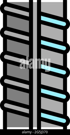 illustration vectorielle de l'icône de couleur de barre d'armature métallique Illustration de Vecteur