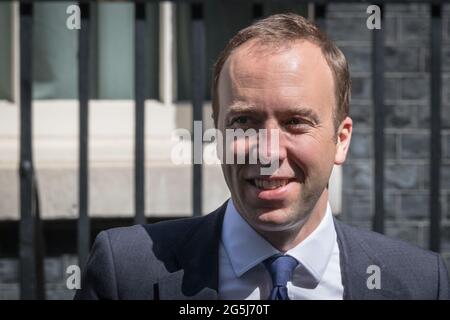 Matt Hancock, député, secrétaire d'État à la Santé et aux soins sociaux, politicien du Parti conservateur britannique, Downing Street, Westminster Banque D'Images