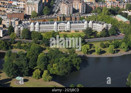 Royaume-Uni, Londres, vue aérienne de Sussex place à Regents Park Banque D'Images