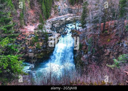 Sout du doubs, la plus grande cascade de la région du doubs, france Banque D'Images