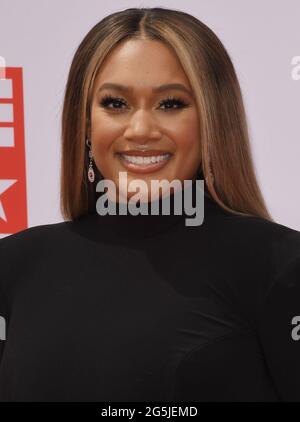 Crystal Hayslett arrive aux BET Awards 2021 qui se tiennent au Microsoft Theatre de Los Angeles, CA, le dimanche 27 juin 2021. (Photo de la Sathanlee B. Mirador/Sipa USA) Banque D'Images