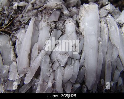 Gros plan de morceaux de quartz naturels sur le sommet du Mont Roraima, Venezuela Banque D'Images