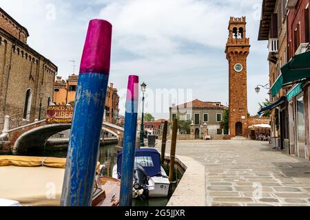 Vue sur la place Saint Stephens sur Morano près de Venise en Italie Banque D'Images