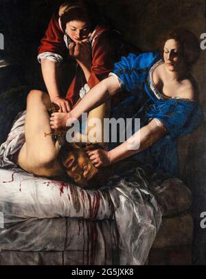 Artemisia Gentileschi, Judith Slaing Holofernes, peinture, 1612-1613 Banque D'Images