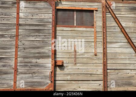 vieux wagon en bois abandonné Banque D'Images