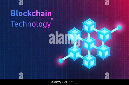 Connexion futuriste de la blockchain. Futur concept.vecteur et illustration Illustration de Vecteur