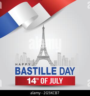 joyeux anniversaire de la bastille. motif vectoriel Illustration de Vecteur