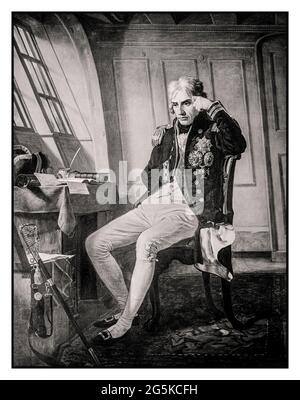 LORD ADMIRAL NELSON CABIN VICTORY Archive illustration Lord Nelson dans la cabine de la victoire avant la bataille de Trafalgar Charles Lucy 1814-1873, artiste Detroit Publishing Co., éditeur entre 1900 et 1912] - Nelson, Horatio Nelson,--Viscount,--1758-1805 - Victory (Ship) Interiors Ships Banque D'Images