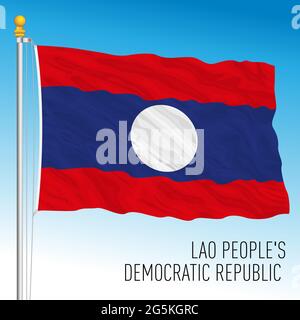 Drapeau national officiel du Laos, pays asiatique, illustration vectorielle Illustration de Vecteur