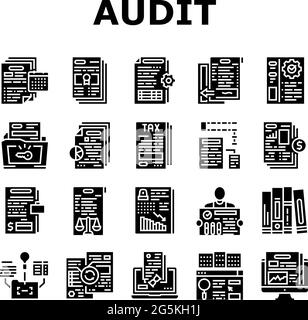 Business Finance Audit Collection Icons Set Vector Illustration de Vecteur