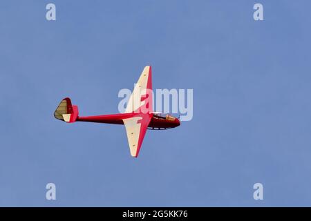 Slingsby Petrel planeur vintage en vol Banque D'Images