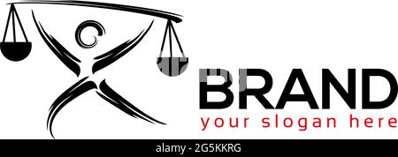 Logo Justice People. design plat. Illustration vectorielle sur fond blanc Illustration de Vecteur