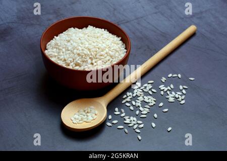 Riz, riz italien arborio, riz risotto Banque D'Images