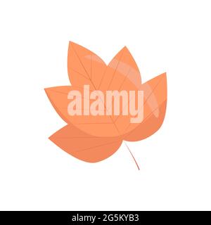 Feuille d'érable de style plat, illustration vectorielle de feuilles d'automne brillantes, isolée Illustration de Vecteur
