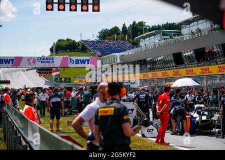 Démarrage de l'atmosphère de grille pendant la Formule 1 Grosser Preis Der Steiermark 2021, 2021 Grand Prix de Styrie, 8e tour du Championnat du monde de Formule 1 2021 de la FIA du 25 au 27 juin 2021 sur le Red Bull Ring, à Spielberg, Autriche - photo Florent Gooden / DPPI / LiveMedia Banque D'Images