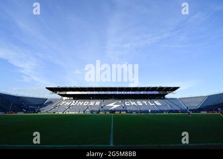 Buriram, Thaïlande. 27 juin 2021. Vue sur le stade Buriram avant le match du groupe J de la Ligue des champions de l'AFC 2021 entre Port FC et Guangzhou F.C. au stade Buriram. (Score final ; Port FC 3:0 Guangzhou F.C.) (Photo par Amphol Thongmueangluang/SOPA Images/Sipa USA) crédit: SIPA USA/Alay Live News Banque D'Images