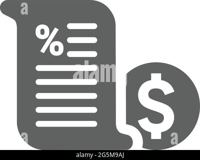 Document, icône de taux d'intérêt - fichier EPS vectoriel simple modifiable. Illustration de Vecteur