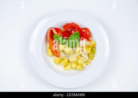 Gnocchi gorgonzola Banque D'Images