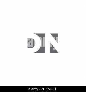 Logo DN monogramme avec modèle de conception de style espace négatif isolé sur fond blanc Illustration de Vecteur