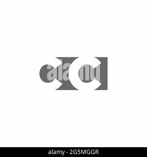 CC logo monogramme avec modèle de style espace négatif isolé sur fond blanc Illustration de Vecteur