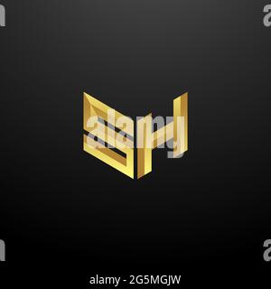 BM logo monogramme avec modèle de style espace négatif isolé sur fond blanc Illustration de Vecteur