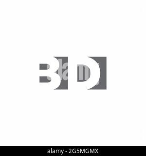 Monogramme BD avec modèle de style espace négatif isolé sur fond blanc Illustration de Vecteur