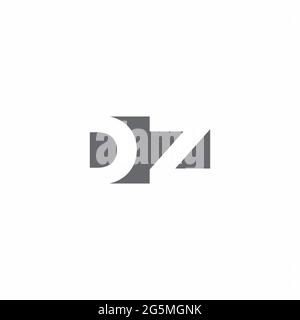 Monogramme DZ logo avec modèle de conception de style espace négatif isolé sur fond blanc Illustration de Vecteur