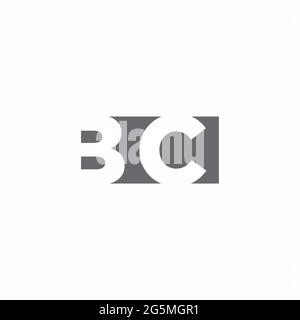 Monogramme BC logo avec modèle de conception de style espace négatif isolé sur fond blanc Illustration de Vecteur