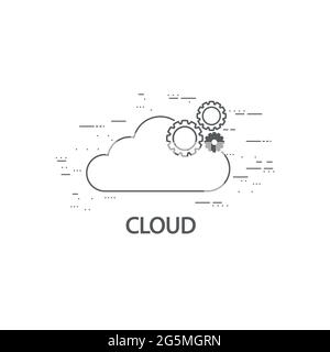 Conception plate et fine du Cloud computing Illustration de Vecteur