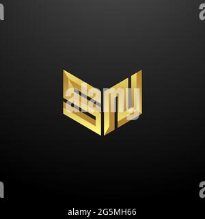 BO logo monogramme avec modèle de style espace négatif isolé sur fond blanc Illustration de Vecteur