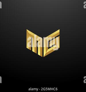 LOGO MG Monogramme lettre initiales modèle de conception avec fond doré et noir icône vectorielle moderne Illustration de Vecteur