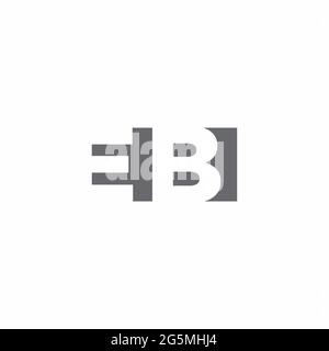 Logo EB monogramme avec modèle de style espace négatif isolé sur fond blanc Illustration de Vecteur