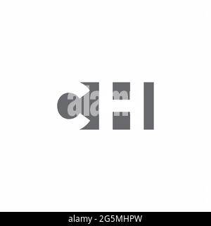 Logo CH monogramme avec modèle de style espace négatif isolé sur fond blanc Illustration de Vecteur
