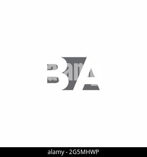 Monogramme BA logo avec modèle de conception de type espace négatif isolé sur fond blanc Illustration de Vecteur