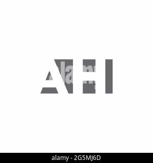 AH logo monogramme avec modèle de conception de type espace négatif isolé sur fond blanc Illustration de Vecteur