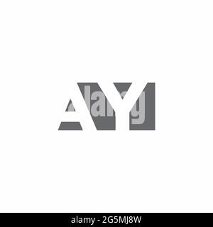 Logo AY monogramme avec modèle de style espace négatif isolé sur fond blanc Illustration de Vecteur