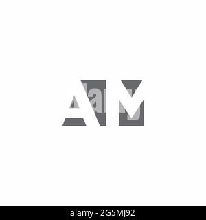 LOGO AM monogramme avec modèle de style espace négatif isolé sur fond blanc Illustration de Vecteur