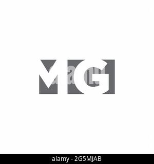 MG logo monogramme avec modèle de style espace négatif isolé sur fond blanc Illustration de Vecteur