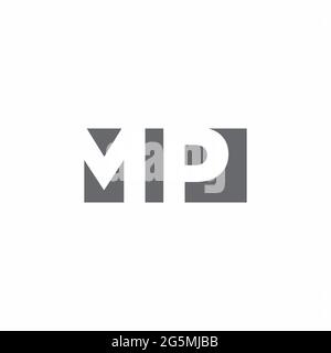 MP logo monogramme avec modèle de style espace négatif isolé sur fond blanc Illustration de Vecteur